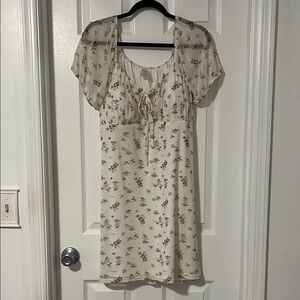 Floral Cream No Boundaries Juniors XXXL 3X sz 21 Mid Midi Perfect Summer Dress 🌺